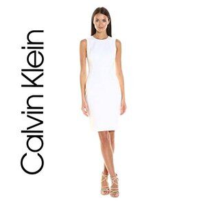 NWOT Calvin Klein Sleeveless Textured Crepe Sheath Dress Office/ Party/ Cocktail